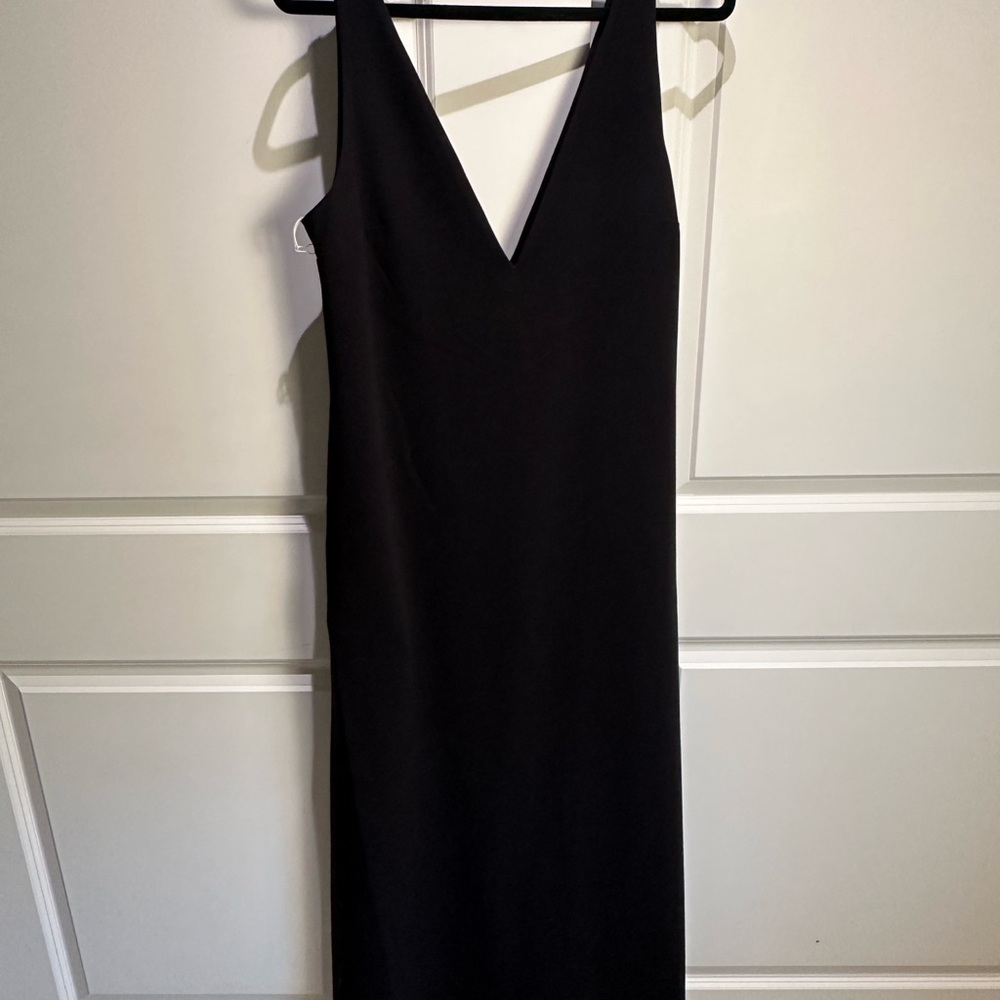 STAUD Black Deep V Maxi Dress